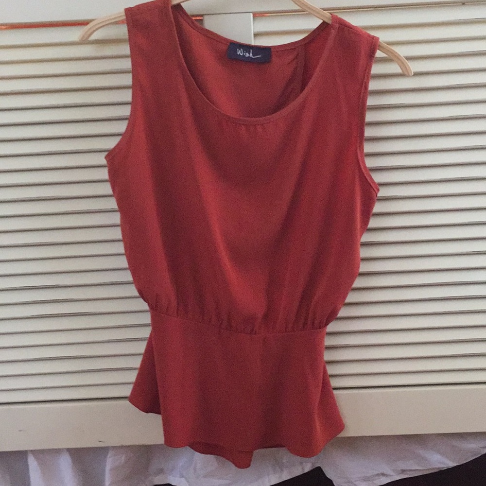 Burnt orange silk top